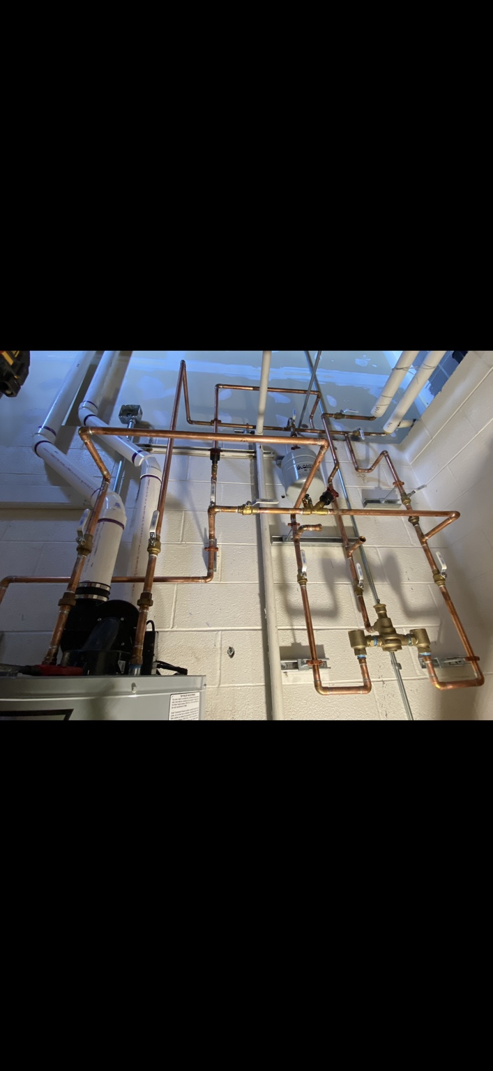 Commercial copper piping installation by E&J Plumbing